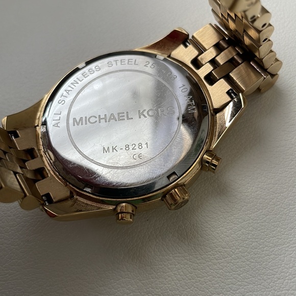 Michael Kors Watch Men's Chronograph Lexington Gold-Tone Stainless Steel - Picture 4 of 7